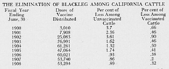 The Elimination of Blackleg Among California Cattle