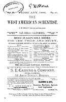 Front page of Official Organ of the San Diego Society of Natural History