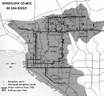 Map of Bungalow Courts in San Diego