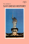 Journal cover: statue of Fray Luis Jayme - California's first martyr - decorates the top of the Centre Catolic in the town of San Juan, Majorca
