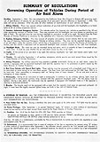 Summary of Regulations Governing Operation of Vehicles During Period of Air Raid Alarm.
