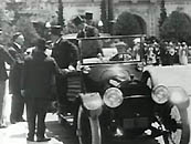 Teddy Roosevelt stepping from car