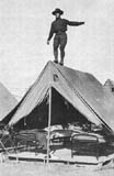 Tent standing.