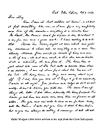 Rufus Morgan's first letter to his wife 